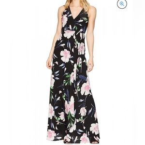 Yumi Kim Rush Hour Silk Dress (Color: Paradise Found -- Black, Pink & Green)